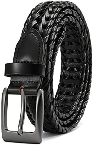 Mens Braided Belt, Braided Leather Belts for Men 1 1/8", CHAOREN Woven Belt Dress and Casual in Gift Box