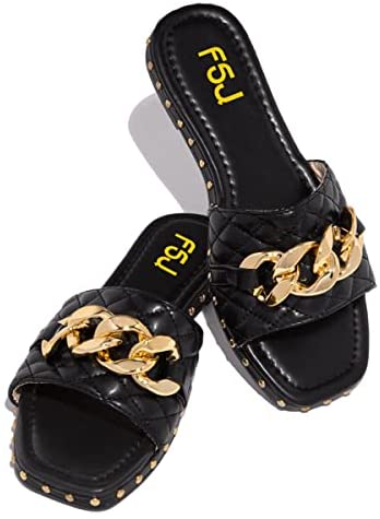 Women Sexy Square Open Toe Comfortable Flat