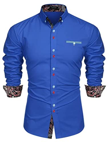 Men's Dress Shirt Long Sleeve Casual Button Down Shirts