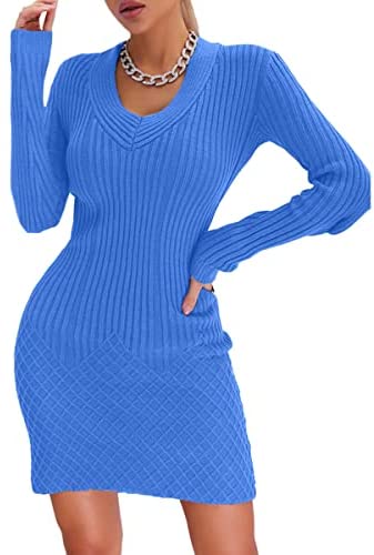 women's Waffle Tunic Knitted Sweater Dress