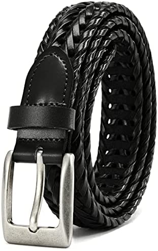 Mens Braided Belt, Braided Leather Belts for Men 1 1/8", CHAOREN Woven Belt Dress and Casual in Gift Box