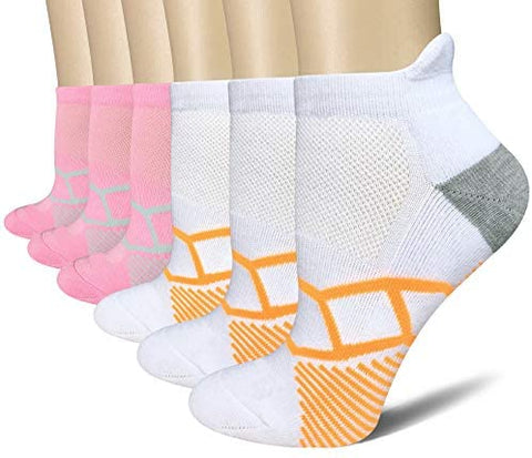 Women's Athletic Ankle Running Socks with Cushion Tab (6 Pairs Pack)