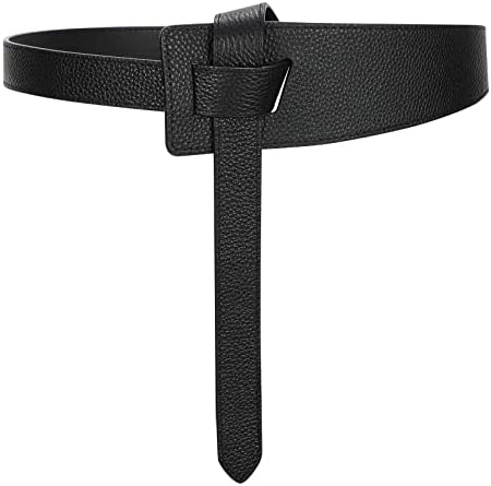 XZQTIVE Women's Genuine Leather Waist Belt for Jeans Jumpsuit Coat Fashion Tie a Knot Leather Belt Dress Belt