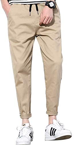 Men's Classic Tapered Straight Leg Casual Drawstrintg Pants