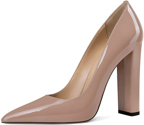 FSJ Women Sexy Leopard Fashion Pointed Toe Pumps Chunky High Heels Dress Slip On Party Comfort Shoes Size 4-15 US