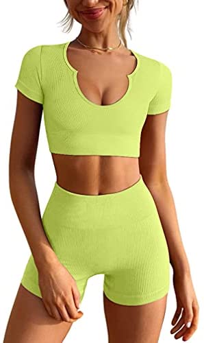 Women's  High Waist Sports Shorts Sets