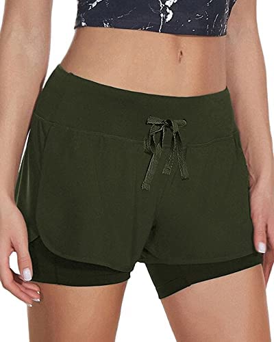 2 in 1 Drawsting Running Shorts