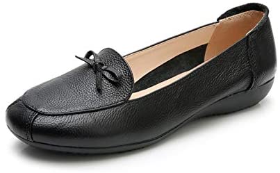 VenusCelia Women's Bowknot Wide Flat Shoe