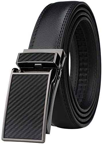 HIMI Men's Comfort Genuine Leather Ratchet Dress Belt with Automatic Click Buckle