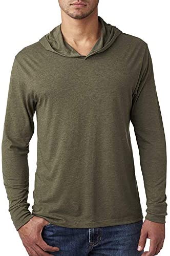 Yoga Clothing For You Mens Triblend Lightweight Hoodie Tee Shirt