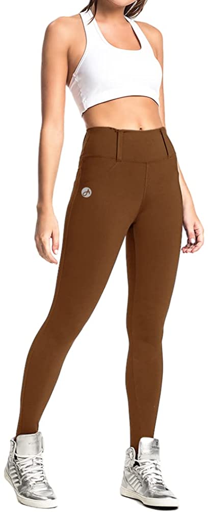 Women's Casual High Waist Stretch Comfy Skinny Pants with Pockets Solid Color Slim Fit Belt Loop Leggings