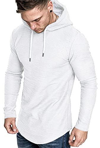 Mens Gym Workout Hoodies Athletic Bodybuilding Muscle Lightweight Hooded Sweatshirts
