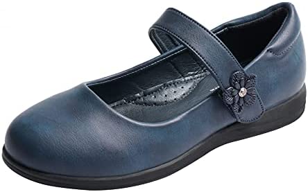 Heel The World Girl's Mary Jane Flat School Uniform Shoes