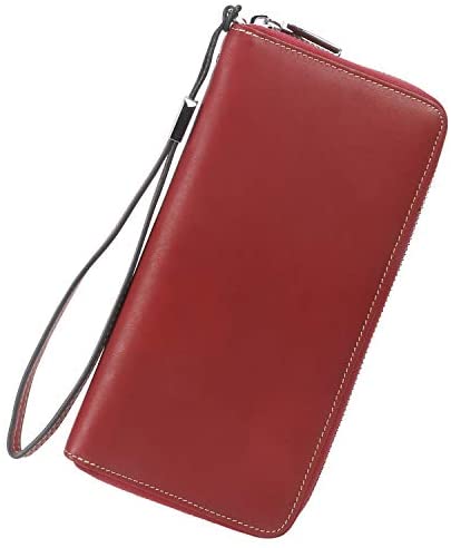 Lavemi Women's RFID Blocking Leather Zip Around Wallet Large Phone Holder Clutch Travel Purse Wristlet