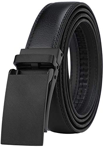 HIMI Men's Comfort Genuine Leather Ratchet Dress Belt with Automatic Click Buckle