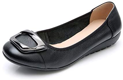VenusCelia Women's Buckle Dance Flat Shoe
