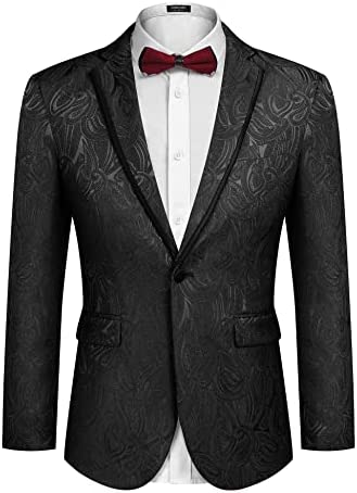 Men's Floral Suit Jacket Embroidered Wedding Blazer Party Dinner Tuxedo
