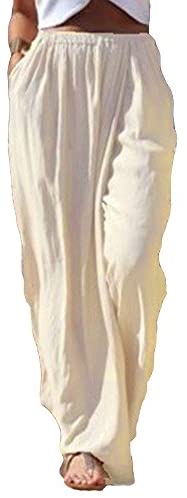 Women's Wide Straight Leg Pants High Waist Pleated Long Trouser Pant with Pocket