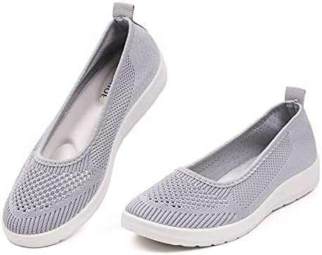 MUSSHOE Women's Slip on Casual Sneakers Comfortable Tennis Shoes Work Nurse Flat Shoes