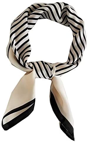 FONYVE Silk Feeling Scarf Medium Square Satin Head Scarf for Women 27.5 × 27.5 inches
