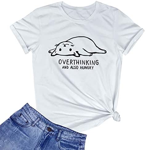 HAPPYBERRY Women Funny Graphic Summer Tee Shirt Cotton Casual Short Sleeve Crewneck Tops