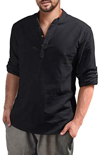 Mens Long Sleeve Henley Shirt
