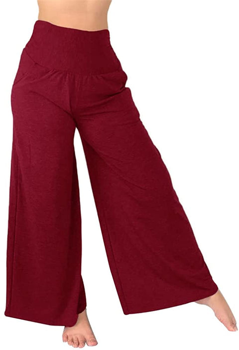 Women's High Waist Wide Leg Yoga Pants Comfy Loose Fit Workout Running Lounge Pants with Pockets