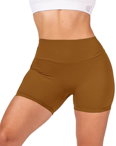 Womens High Waist Yoga Shorts Butt Lifting Breathable Workout Running Shorts with Pockets