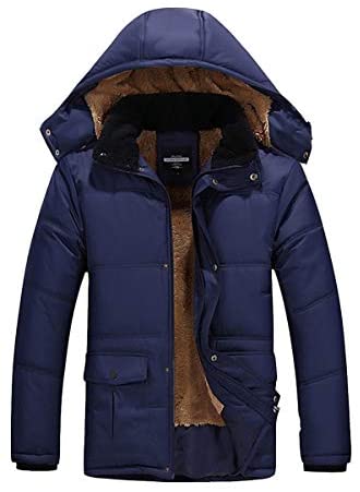 Men's Inner Fleeced Insulated Full Zip Up Puffer Jackets