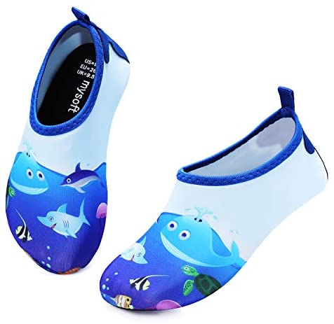 mysoft Kids Water Shoes Quick Dry Non-Slip Toddler Water Skin Barefoot Sports Swimming Beach Pool Shoes for Boys & Girls