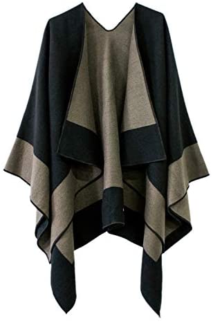 Women's Shawl Wrap Poncho Ruana Cape Cardigan Open Front Coat for Fall Winter Holiday