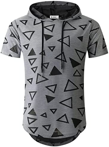 KLIEGOU Men's Hipster Hip Hop Hoodie Hole Tshirt 1705-2…