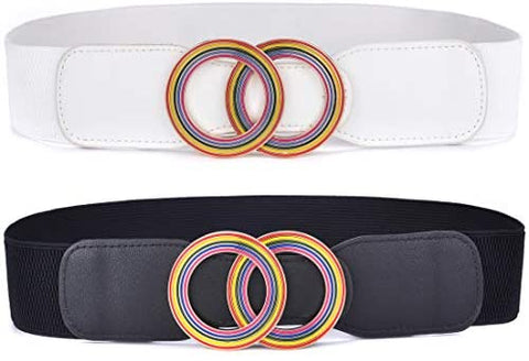 2 Pack Women’s Elastic Stretch Waist Belts