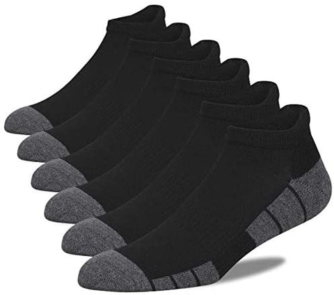 Mens Ankle Socks Low Cut Athletic Cushioned Running Tab Socks 6 Pack