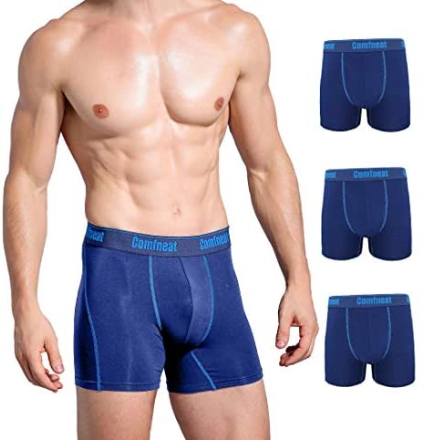 Men's 3 or 5-Pack Boxer Briefs Bamboo Rayon Ultra Soft Comfy Underwear no Fly