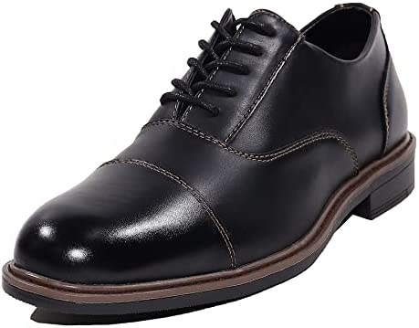 EETTARO Men's Modern Cap Toe Oxford Dress Shoes Classic Formal Business Lace Up Wingtip Shoe