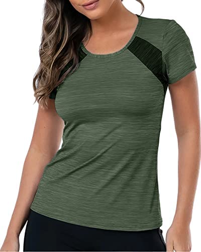 Womens Workout Short Sleeve T Shirts Smoothy Quick Dry Running Tennis Shirt Tops