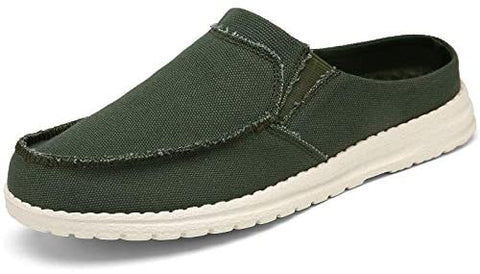 Mishansha Mens Canvas Mules Comfort House Slippers Lightweight Slip on Walking Shoes Casual Loafers