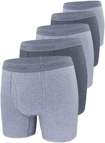 Men's 5-Pack Big & Tall 3XL-7XL Boxer Briefs Cotton Spandex Underwear with Fly