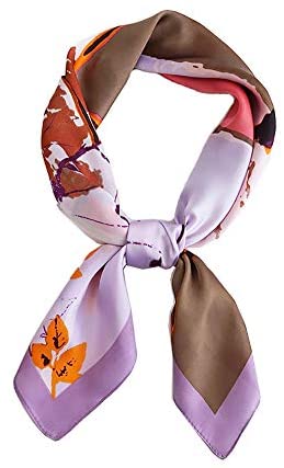 FONYVE Satin Silk Square Scarfs for Women Hair Scarves and Wraps Headscarf for Sleeping 27.5 × 27.5 inches
