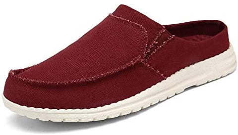 Mishansha Mens Canvas Mules Comfort House Slippers Lightweight Slip on Walking Shoes Casual Loafers