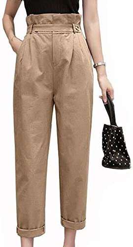 Women's High Waist Thin Trousers Harem Slim Casual Comfy Pants