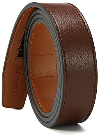 CHAOREN Ratchet Belt Replacement Strap 1 3/8”, Genuine Leather Belt Casual for 40MM Slide Click Buckle