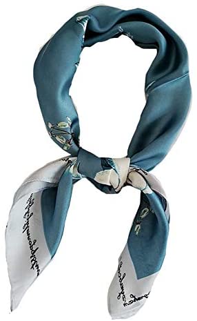 FONYVE Silk Feeling Scarf Medium Square Satin Head Scarf for Women 27.5 × 27.5 inches