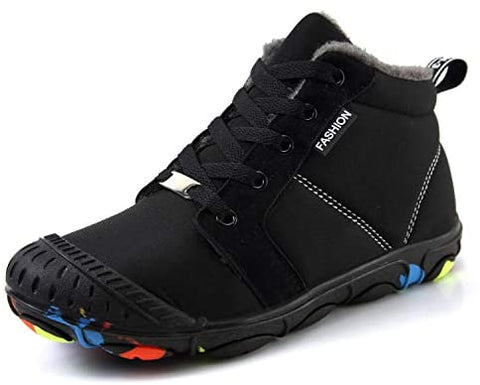 JINGJING Boy & Girls Winter Warm Snow Boots Outdoor Sneakers Waterproof Shoes Boots Fur Lined (Toddlers/Kids)
