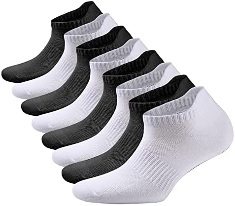 POKARLA Running Ankle Scoks for Men And Women with Cushioned Low Cut Tab Athletic Socks 8-Pairs