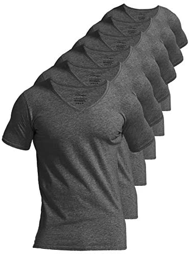 Men's 6-Pack Slim Fit Undershirts 100% Cotton Comfy V-Neck T-Shirts