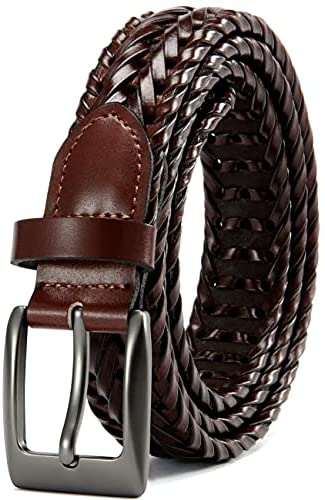 Mens Braided Belt, Braided Leather Belts for Men 1 1/8", CHAOREN Woven Belt Dress and Casual in Gift Box