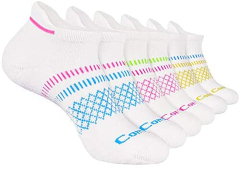 Womens Ankle Socks Cotton 6 Pairs Athletic Running Cushioned Socks With Tab