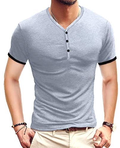 Mens Casual Slim Fit Basic  Short/Long Sleeve Cotton T-Shirt
